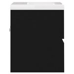 vidaXL Armoire d'évier avec lavabo intégré Noir Aggloméré