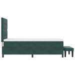 vidaXL Lit à ressort avec matelas et banc vert foncé 100x200 cm Velours