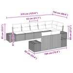vidaXL Ensemble de canapé de jardin 8 pièces avec coussins noir en poly rotin