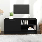 vidaXL Meuble TV Noir 80x35x36 5 cm Bois d'ingénierie