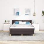 Lit box spring vidaXL avec matelas marron foncé 140x200 cm en tissus
