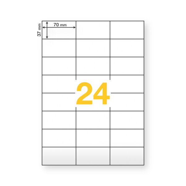 100 planches de 24 étiquettes 70 x 37 mm