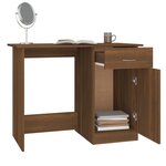 Bureau table poste de travail meuble d'ordinateur informatique étude chêne 100 x 50 x 76 cm bois d'ingénierie brun 02_0023600