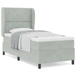 Lit box spring vidaXL avec matelas gris clair 100x200 cm en velours