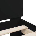 vidaXL Cadre de lit avec tête de lit et lumières LED noir 100x200 cm