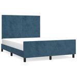 vidaXL Cadre de lit avec tête de lit Bleu foncé 140x200 cm Velours