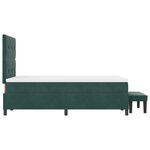 vidaXL Lit à Sommier avec Matelas & Banc Vert Foncé 120x200 cm Velours