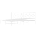 vidaXL Cadre de lit métal avec tête de lit blanc 193x203 cm