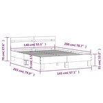 vidaXL Cadre de lit sans matelas chêne sonoma 140x200 cm