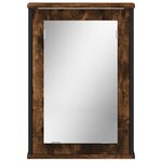 vidaXL Armoire à miroir de salle de bain chêne fumé bois d’ingénierie