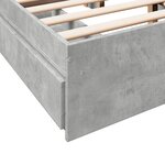vidaXL Cadre de lit et tiroirs gris béton 140x190 cm bois d'ingénierie