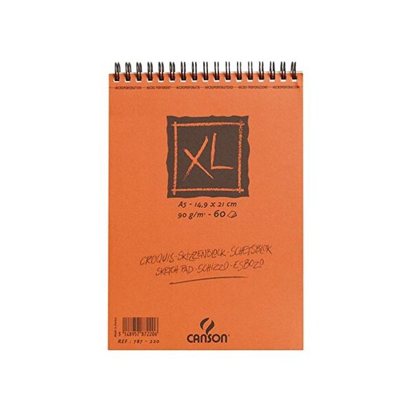 Bloc Spirale 60 Feuilles XL Croquis A5 90g Blanc CANSON