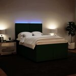 vidaXL Sommier à lattes de lit et matelas Vert foncé 140x200cm Velours