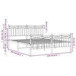 vidaXL Cadre de lit métal sans matelas et pied de lit blanc 150x200 cm