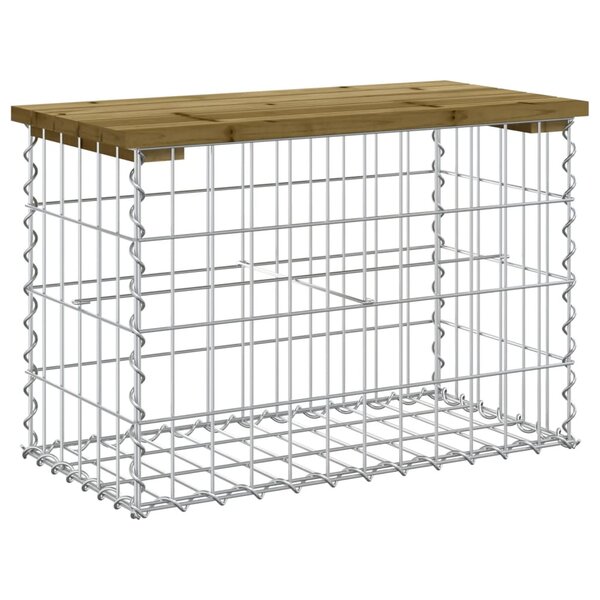 vidaXL Banc de jardin design gabion 63x31 5x42 cm bois de pin imprégné