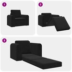 vidaXL Canapé Lit au Sol 2-en-1 Noir 98x71x83 cm Velours