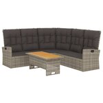 Salon de jardin meuble d'extérieur ensemble de mobilier 2 pièces avec coussins gris résine tressée 02_0015893