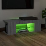 vidaXL Meuble TV avec lumières LED Sonoma gris 90x39x30 cm