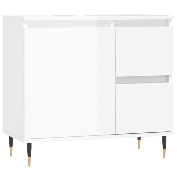 vidaXL Armoire de salle de bain blanc brillant 65x33x60 cm