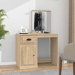 vidaXL Coiffeuse avec miroir chêne sonoma 90x50x132 5 cm