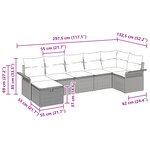 vidaXL Ensemble Canapé Jardin 7 pièces avec Coussins Gris Rattan Synthétique