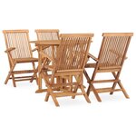 vidaXL Ensemble à manger d'extérieur pliable 5 Pièces Bois solide de teck