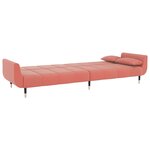 vidaXL Canapé-lit à 2 places avec deux oreillers Rose Velours