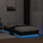 vidaXL Cadre de lit sans matelas avec lumières LED noir 75x190 cm