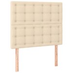 vidaXL Cadre de lit avec tête de lit Crème 120x200 cm Tissu