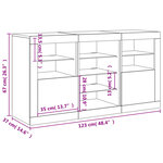 vidaXL Buffet avec lumières LED sonoma gris 123x37x67 cm