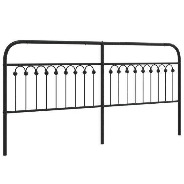 vidaXL Tête de lit métal noir 200 cm