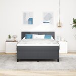 vidaXL Lit avec Sommier et Matelas Gris Foncé 160x200 cm Tissu en Velours Côtelé