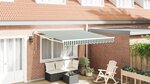 vidaXL Store rétractable automatique vert et blanc 300x250 cm