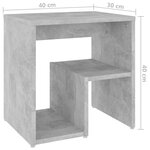 vidaXL Tables de chevet 2 Pièces gris béton 40x30x40 cm bois d'ingénierie