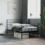 vidaXL Cadre de lit métal sans matelas avec pied de lit noir 80x200 cm