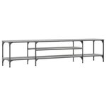 vidaXL Meuble TV sonoma gris 201x35x45 cm bois d'ingénierie et fer