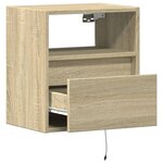 vidaXL Meuble TV mural avec lumières LED chêne sonoma 41x31x45 cm