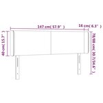 vidaXL Tête de lit avec oreilles Gris foncé 147x16x78/88 cm Velours
