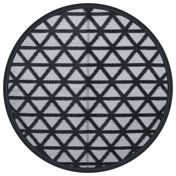 vidaXL Tapis d'extérieur noir Ø120 cm PP