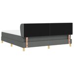 vidaXL Lit box spring avec matelas gris foncé 180x200 cm en tissu