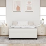 VidaXL Cadre de lit Crème 160x200 cm en tissu en velours côtelé