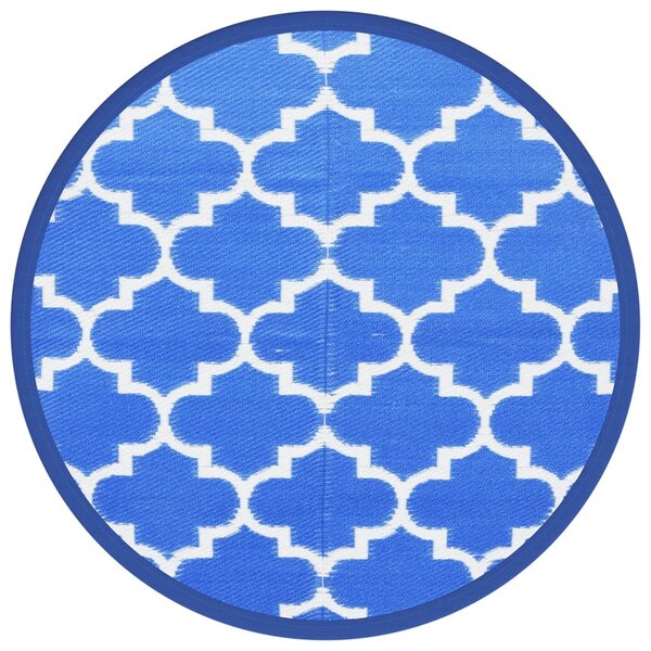 vidaXL Tapis d'extérieur bleu Ø120 cm PP