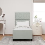 Lit vidaXL Gris clair 80x200 cm Velours
