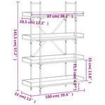 vidaXL Bibliothèque à 4 niveaux chêne sonoma 100x33x145 5 cm