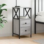 vidaXL Table de chevet sonoma gris 34x35 5x70 cm bois d'ingénierie