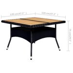 vidaXL Ensemble à manger de jardin 9 Pièces Résine tressée et acacia Noir