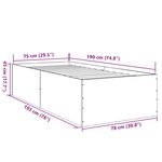 vidaXL Cadre de lit sans matelas chêne sonoma 75x190 cm