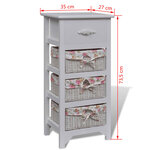 vidaXL Armoire avec 1 tiroir et 3 paniers Blanc Bois de Paulownia