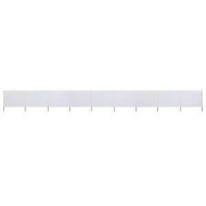 vidaXL Paravent 9 panneaux Tissu 1200 x 80 cm Blanc sable