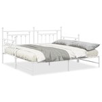 vidaXL Lit de jour avec lit gigogne Blanc 100x190 cm Acier